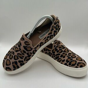Steve Madden Mailer MALR01S1 Leopard Print Knit Slip On Shoe Size 8.5